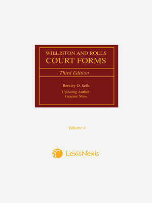 cover image of Williston and Rolls Court Forms